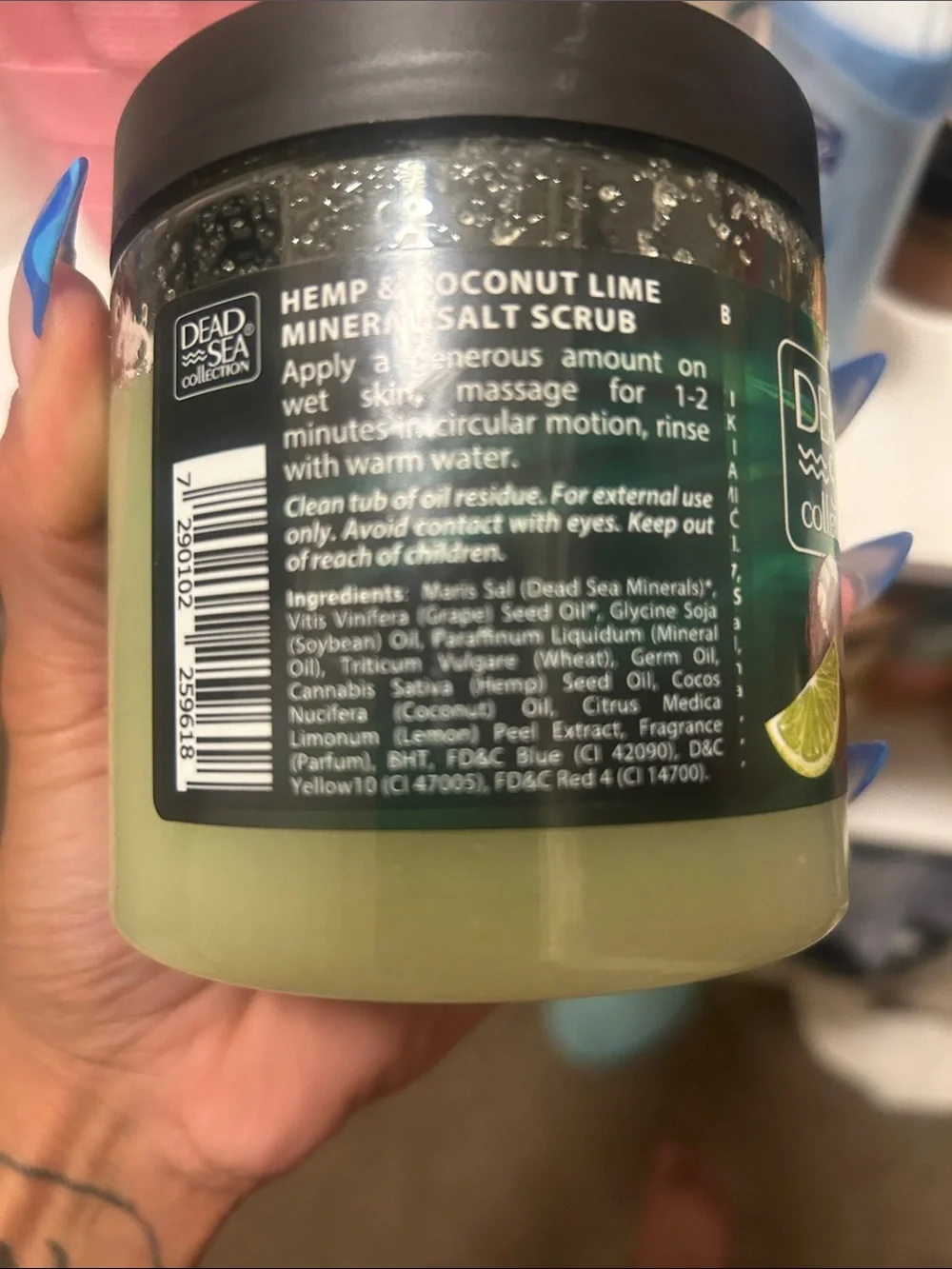Hemp & Coconut Lime Mineral Salt Scrub - Green